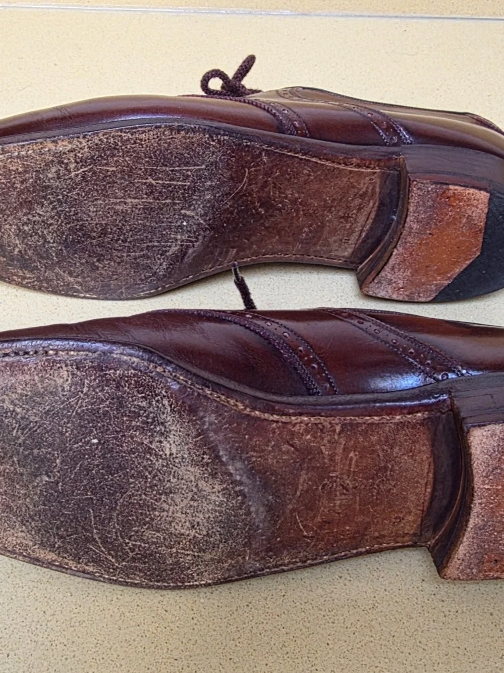 CHURCH'S Custom-made Men's Brown Leather Lace-Up Dress Shoes, shoe tree included